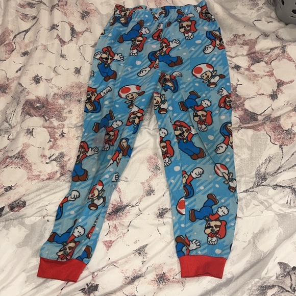 like new super mario long sleeve fleece top and bottom pj pajama set boys - Picture 3 of 4